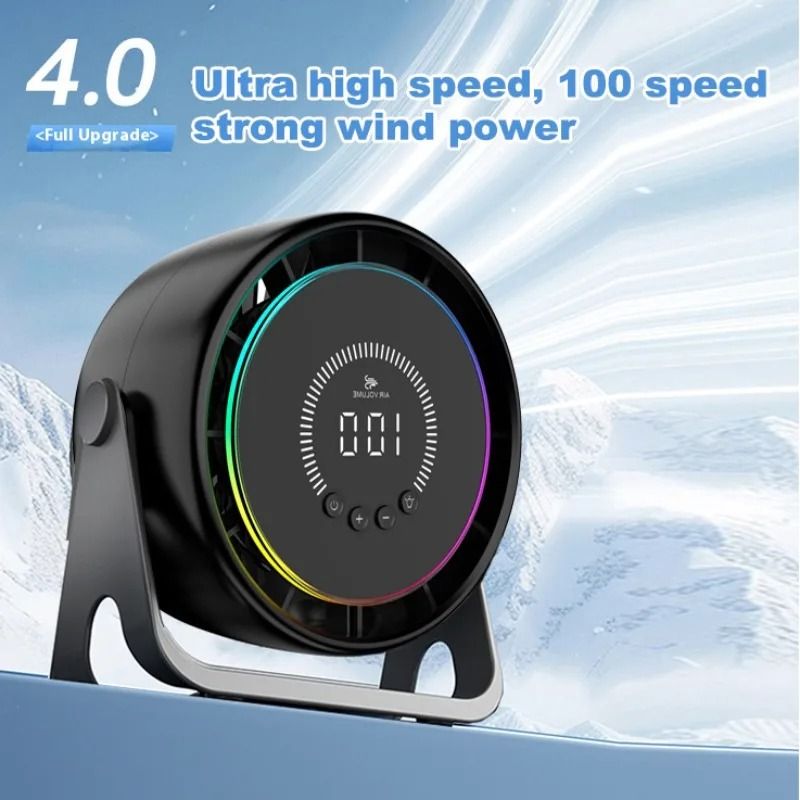 USB Rechargeable Bladeless Fan With 100Speed Control And UltraQuiet Cooling 5