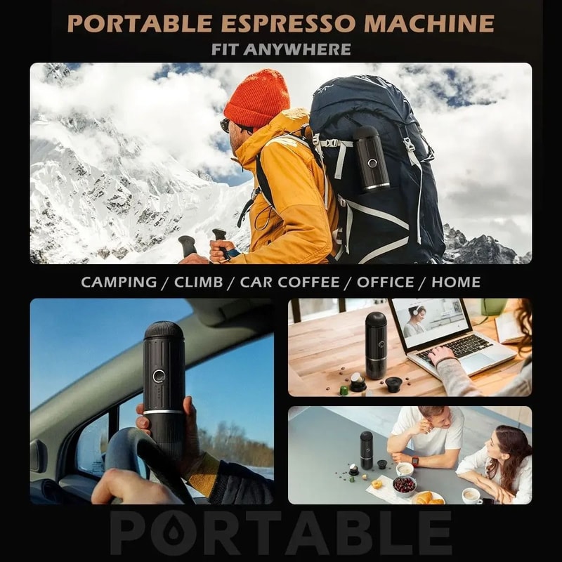 Portable 2 In 1 Espresso Machine With 19 Bar Pressure And Cordless Heating For Capsules Or Ground C 2