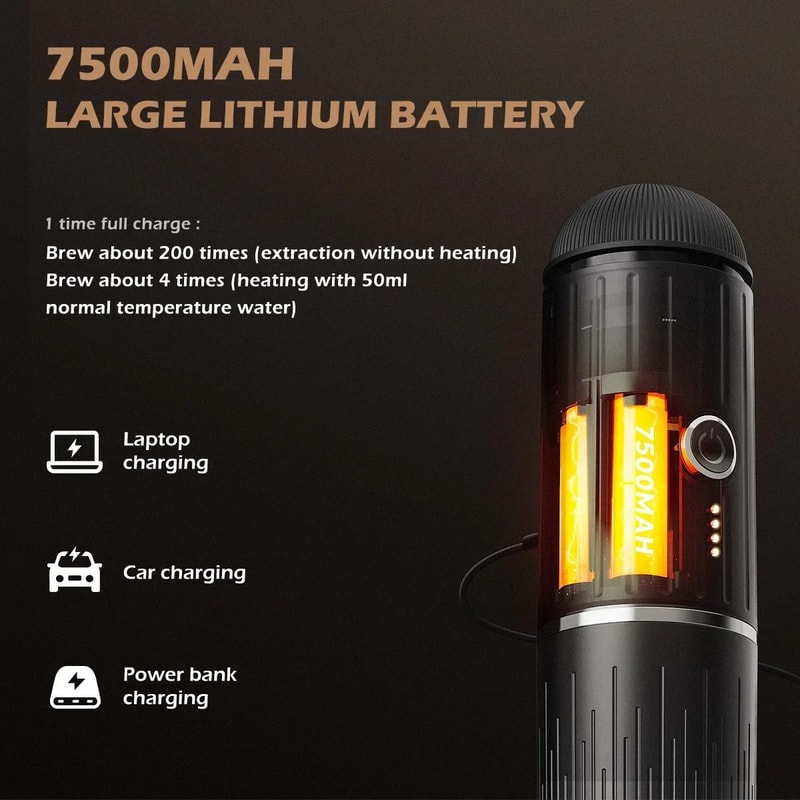 Portable 2 In 1 Espresso Machine With 19 Bar Pressure And Cordless Heating For Capsules Or Ground C 4