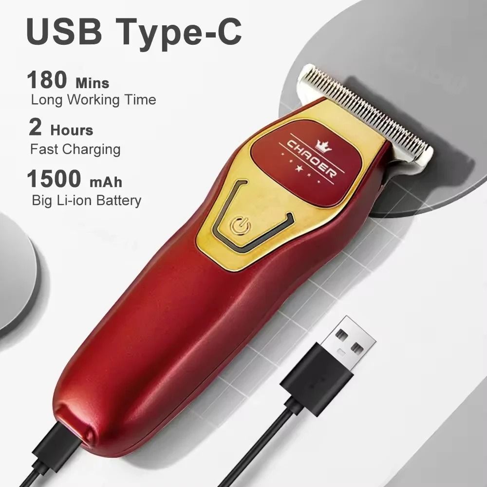 Mini Rechargeable Hair Trimmer With Precision Stainless Steel Blade For Bald Head And Detail Groomi 0