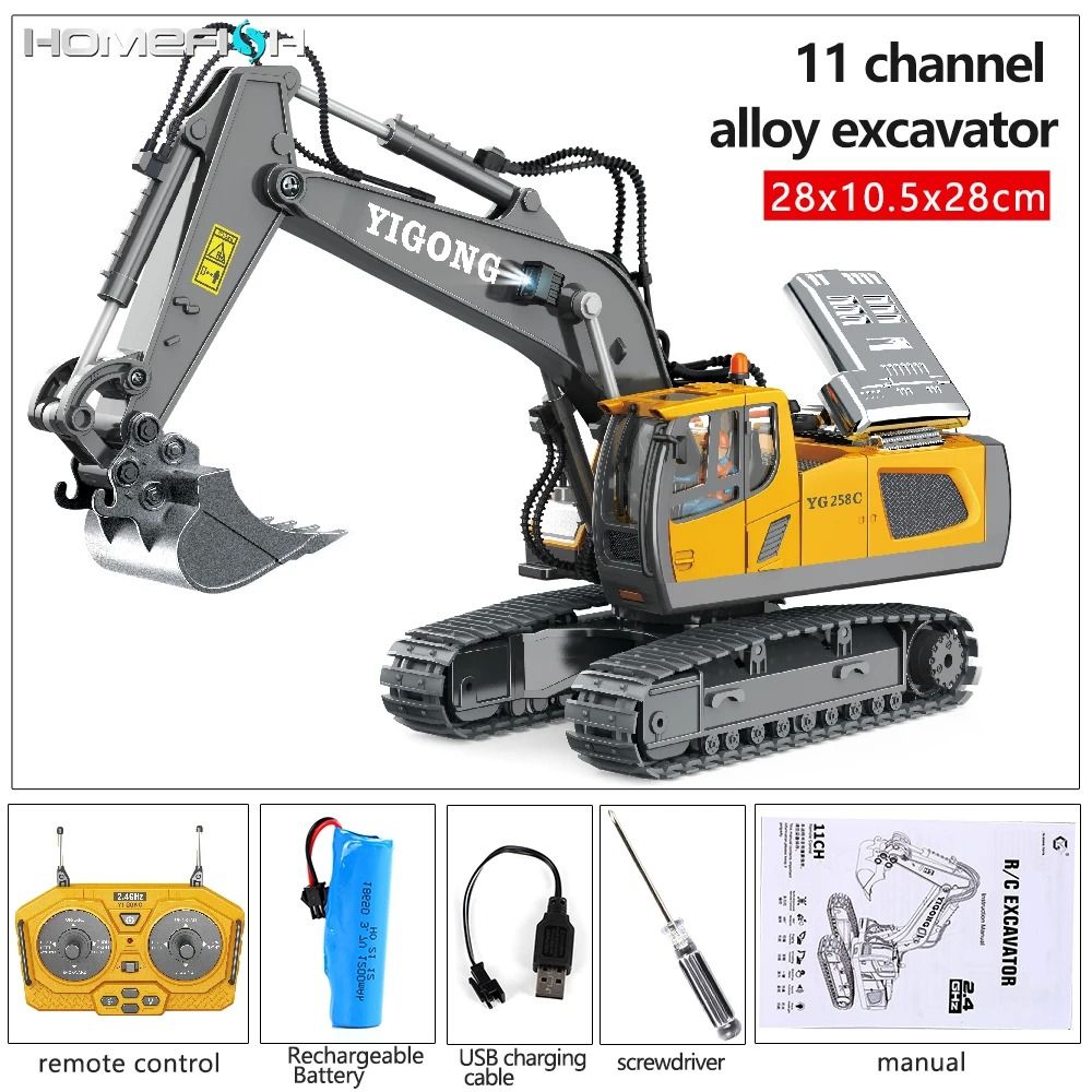 Remote Control Construction Vehicle Toy With 24GHz Control Lights Sound And Rechargeable Battery 7