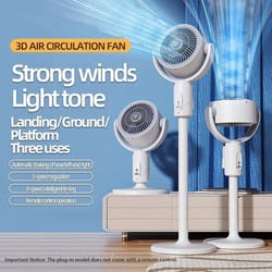 360 circulation quiet standing fan with usb power and adjustable height