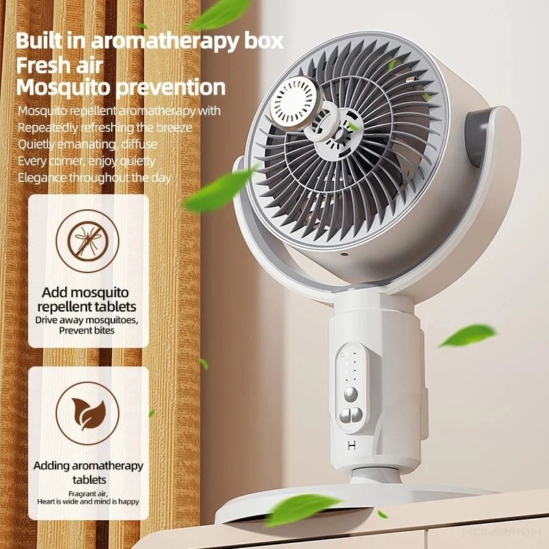 360 Circulation Quiet Standing Fan With USB Power And Adjustable Height 2