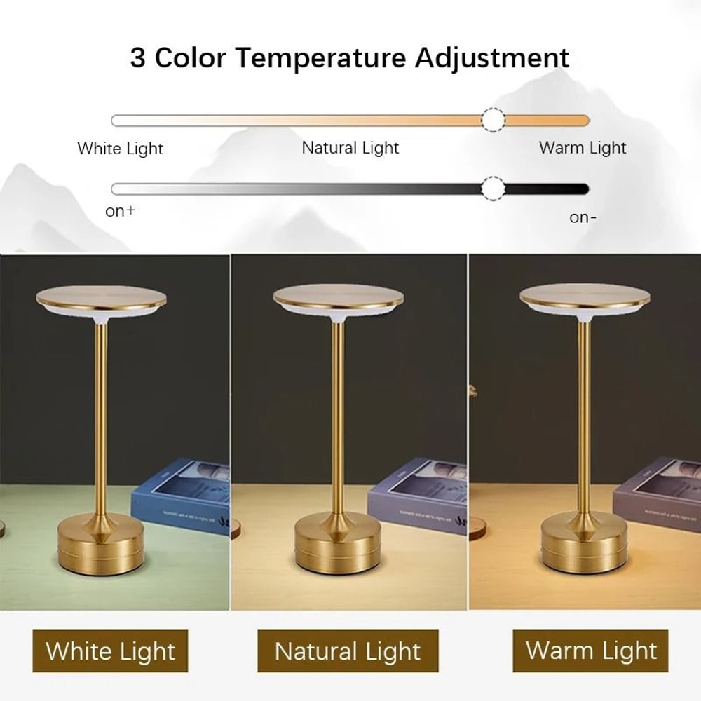 Rechargeable LED Touch Table Lamp With Three Tone Lighting And Infinite Dimming 3