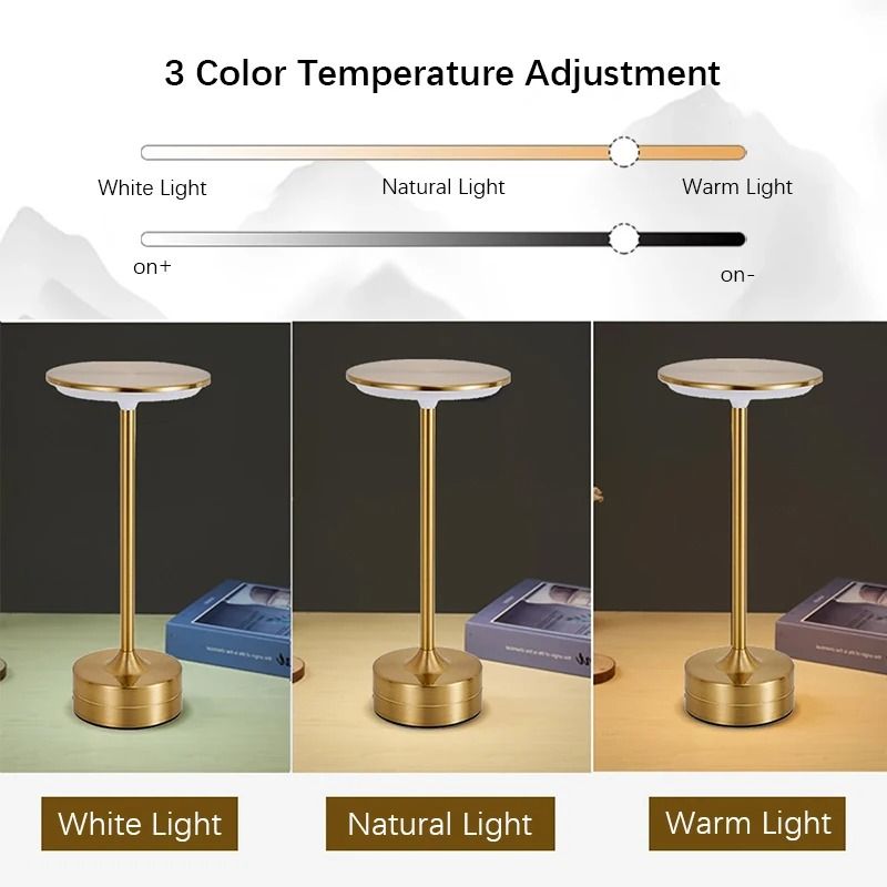 Rechargeable LED Touch Table Lamp With Three Tone Lighting And Infinite Dimming 3