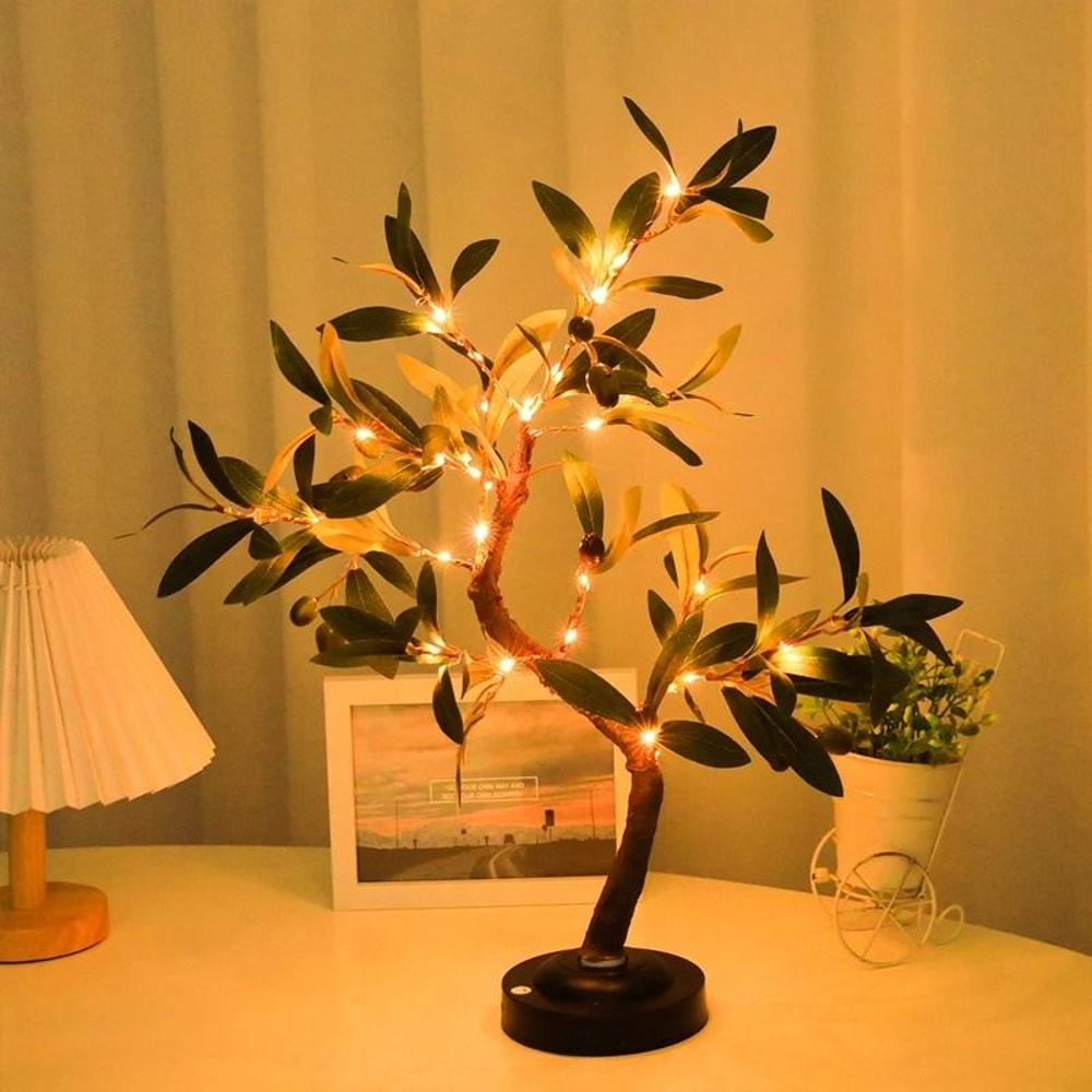 LED Tree Table Lamp With DIY Bendable Branches And Warm White Glow For Indoor Decor 4