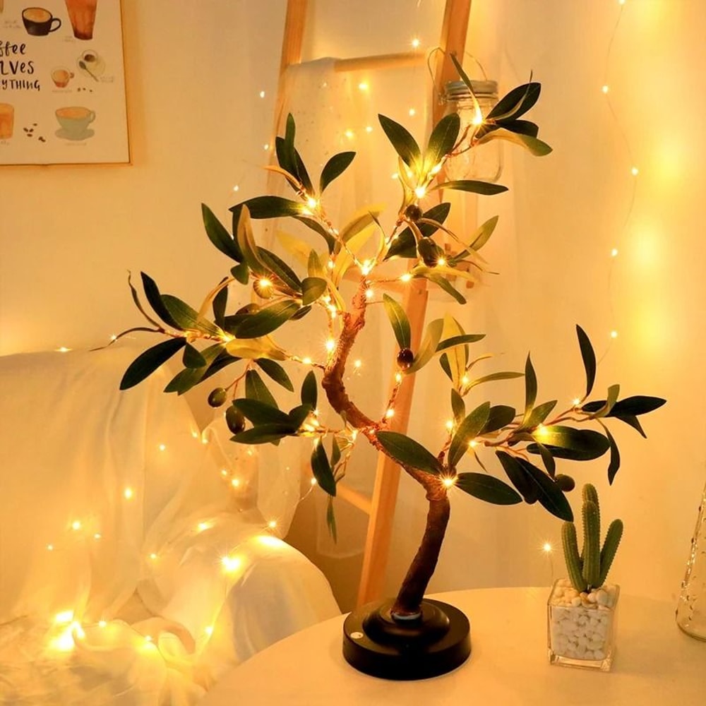 LED Tree Table Lamp With DIY Bendable Branches And Warm White Glow For Indoor Decor 5