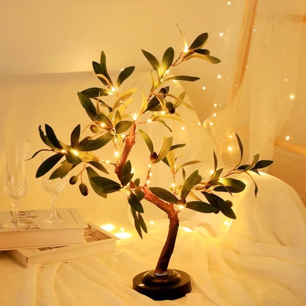 LED Tree Table Lamp With DIY Bendable Branches And Warm White Glow For Indoor Decor 6