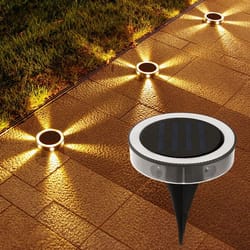 4 pack solar in-ground led lights waterproof 360 degree warm glow for garden and yard decor