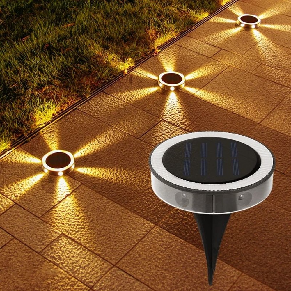 4 Pack Solar InGround LED Lights Waterproof 360 Degree Warm Glow For Garden And Yard Decor 1