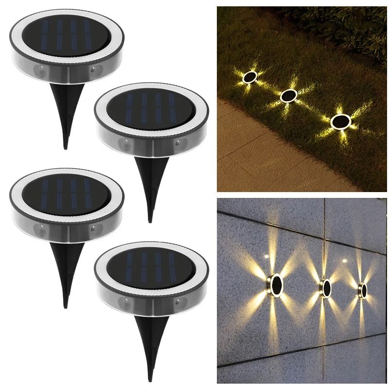 4 Pack Solar InGround LED Lights Waterproof 360 Degree Warm Glow For Garden And Yard Decor 7