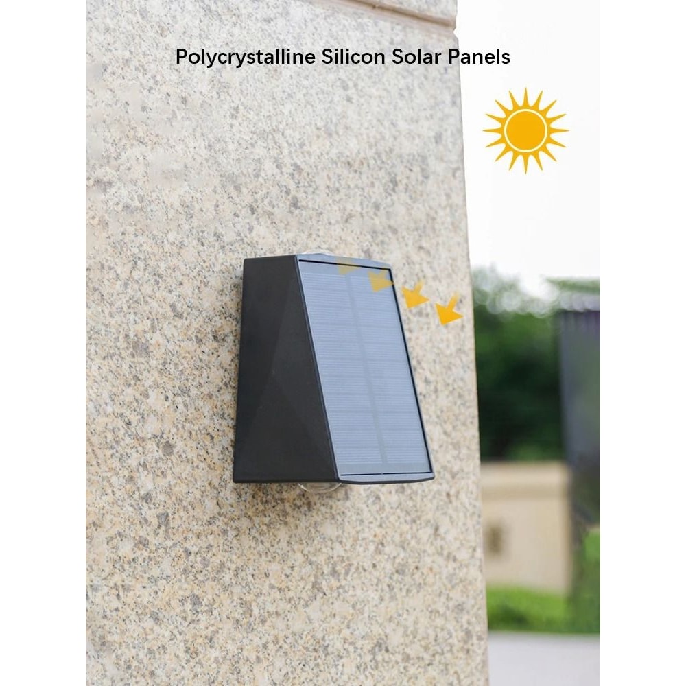 Solar Outdoor Wall Lamp With Up And Down Lighting Waterproof LED For Garden And Porch Decor 4