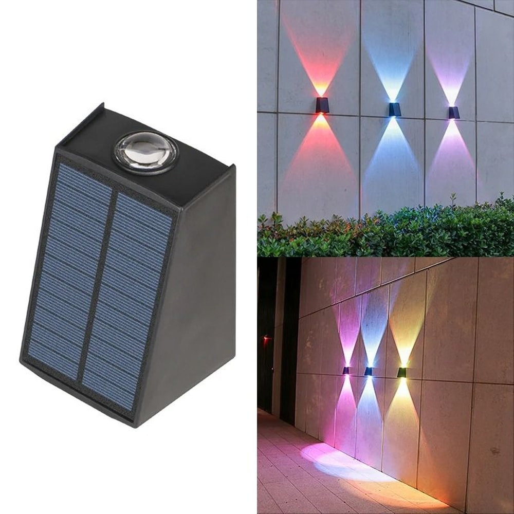 Solar Outdoor Wall Lamp With Up And Down Lighting Waterproof LED For Garden And Porch Decor 7