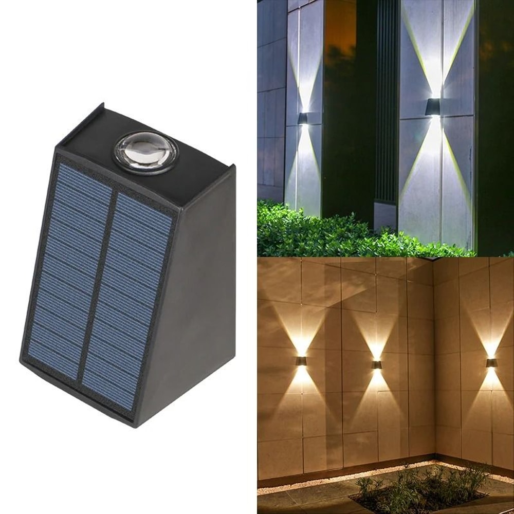 Solar Outdoor Wall Lamp With Up And Down Lighting Waterproof LED For Garden And Porch Decor 8