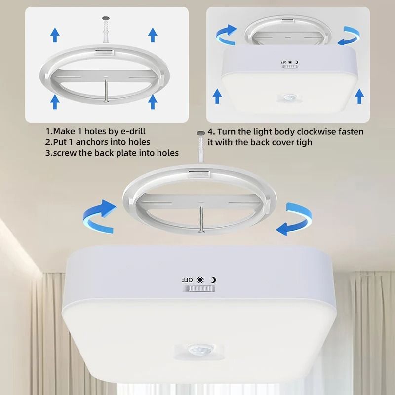 Wireless Motion Sensor Ceiling Light With Auto On Off And 100 Degree Detection For Closets And Pant 1