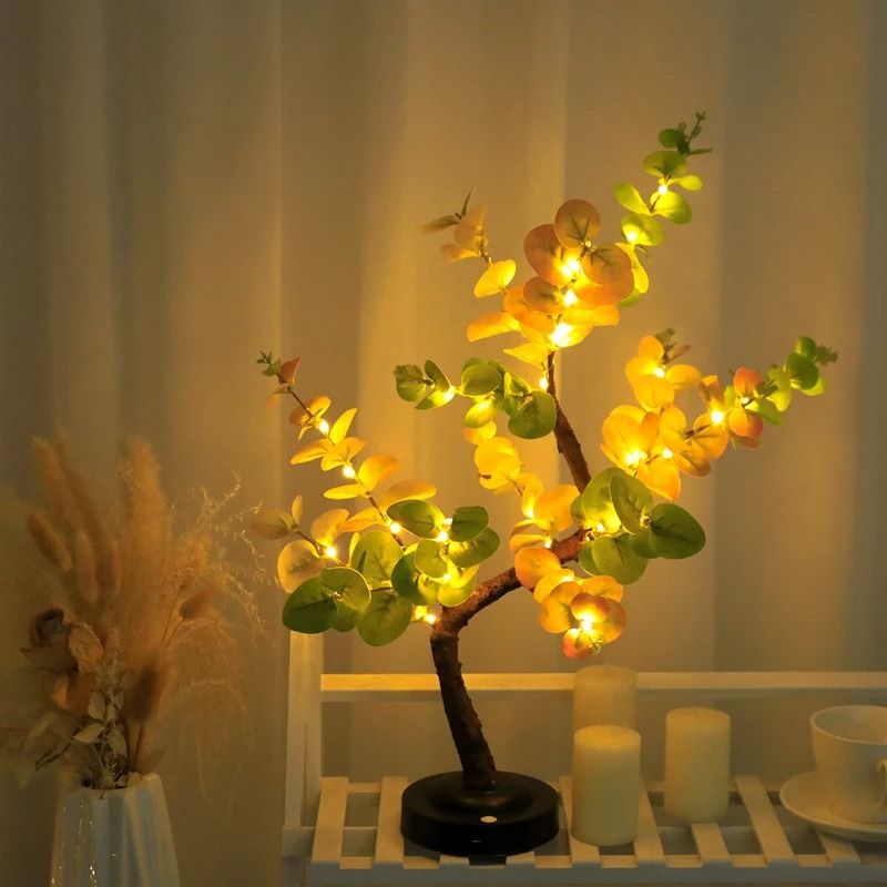 LED Bonsai Tree Table Lamp With Adjustable Branches And Warm White Glow For Bedroom And Study Decor 3
