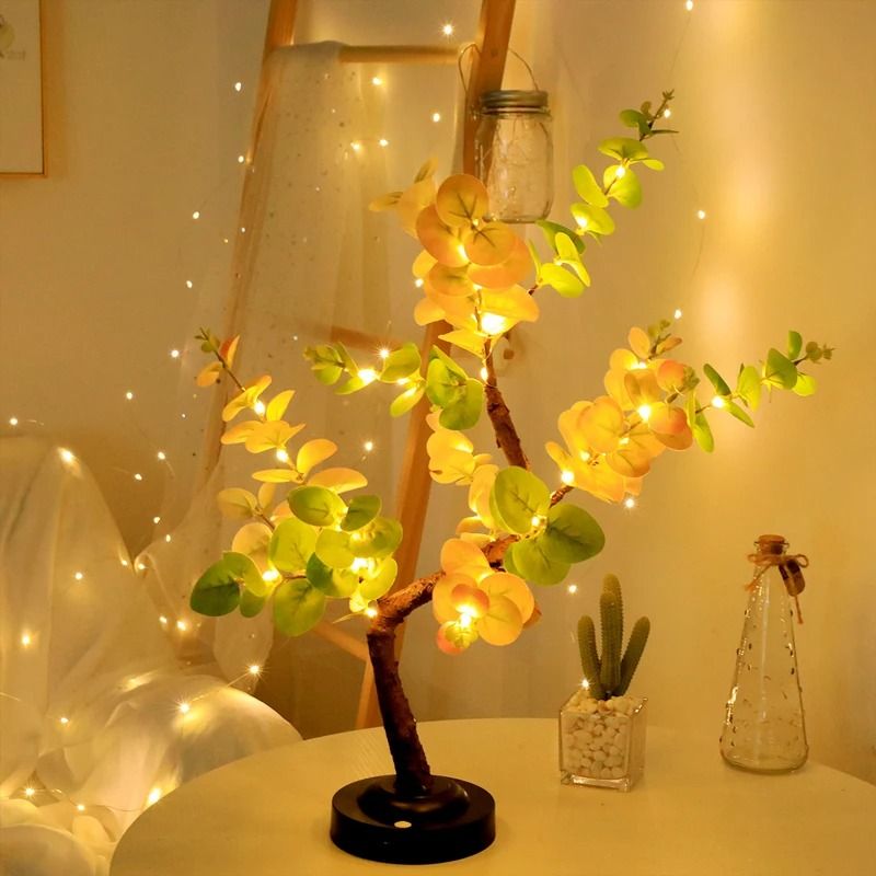 LED Bonsai Tree Table Lamp With Adjustable Branches And Warm White Glow For Bedroom And Study Decor 4