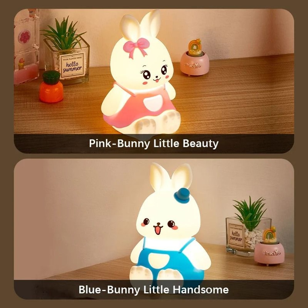 Silicone Rabbit Night Light With Color Changing LED And Tap Control For Nursery And Kids Room 6