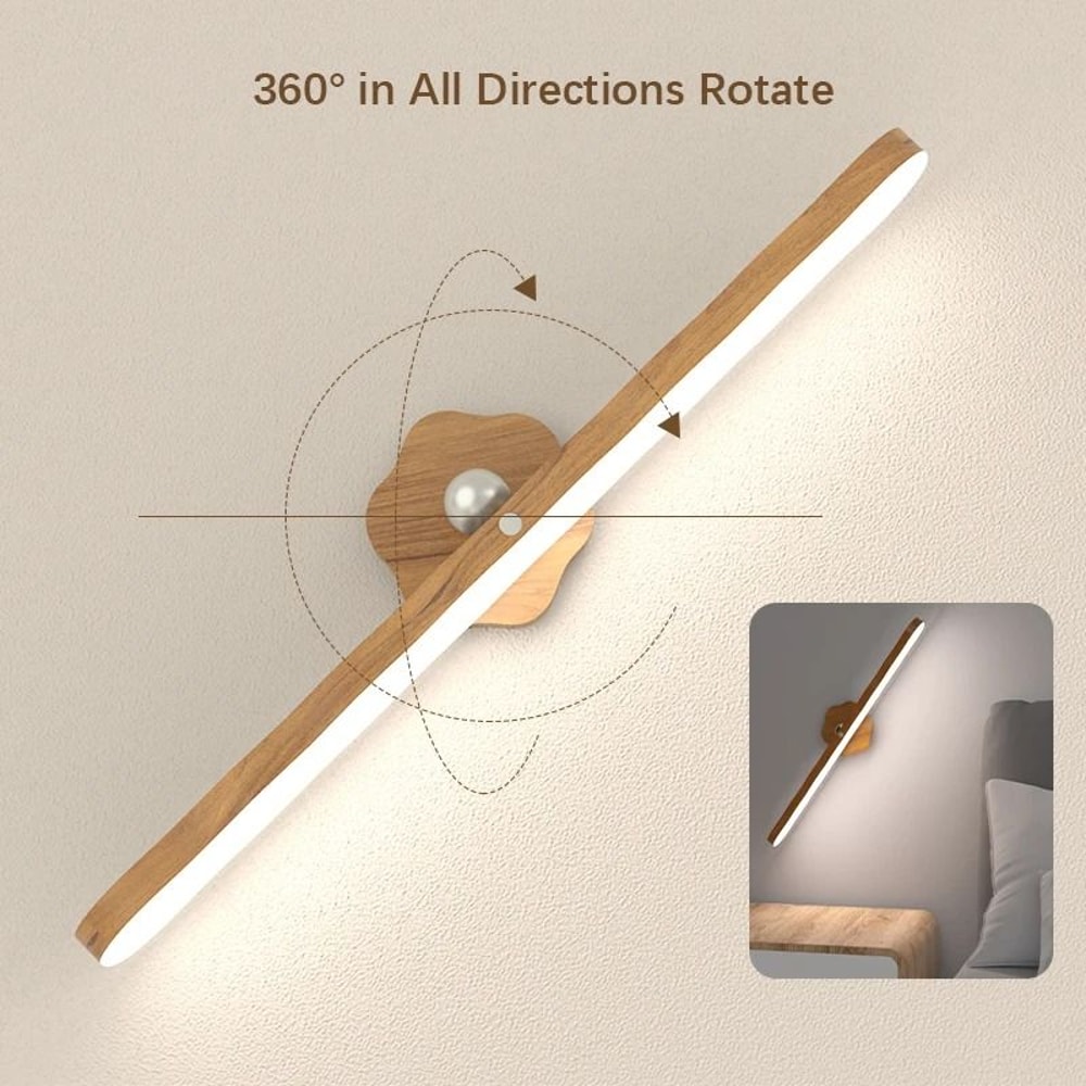 USB C Rechargeable LED Cabinet Light With 360 Degree Rotation And Touch Dimming For Bedroom And Kit 2