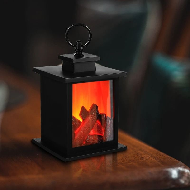 LED Fireplace Flame Effect Table Lamp With Charcoal Style Glow For Home Decor And Camping 1