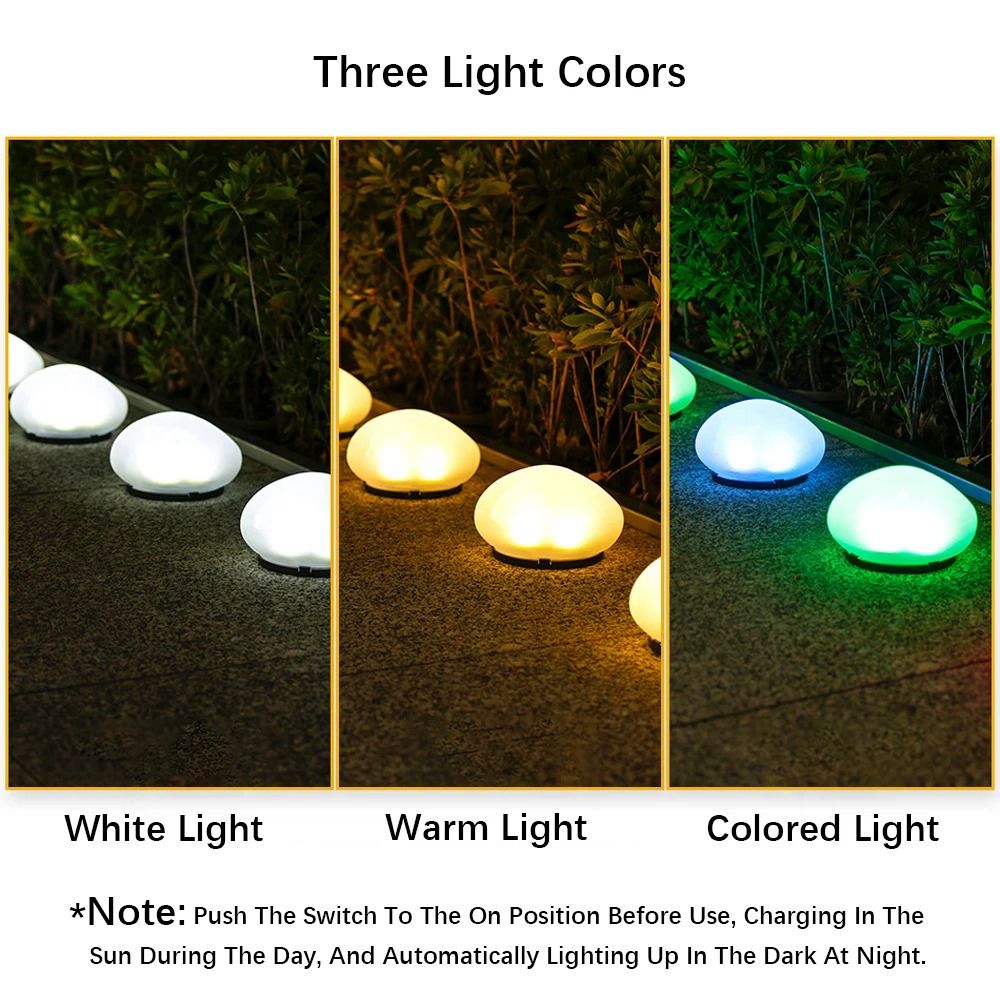 Solar Pebble Outdoor Decorative Light Waterproof Garden Lamp For Courtyard And Poolside Decor 2