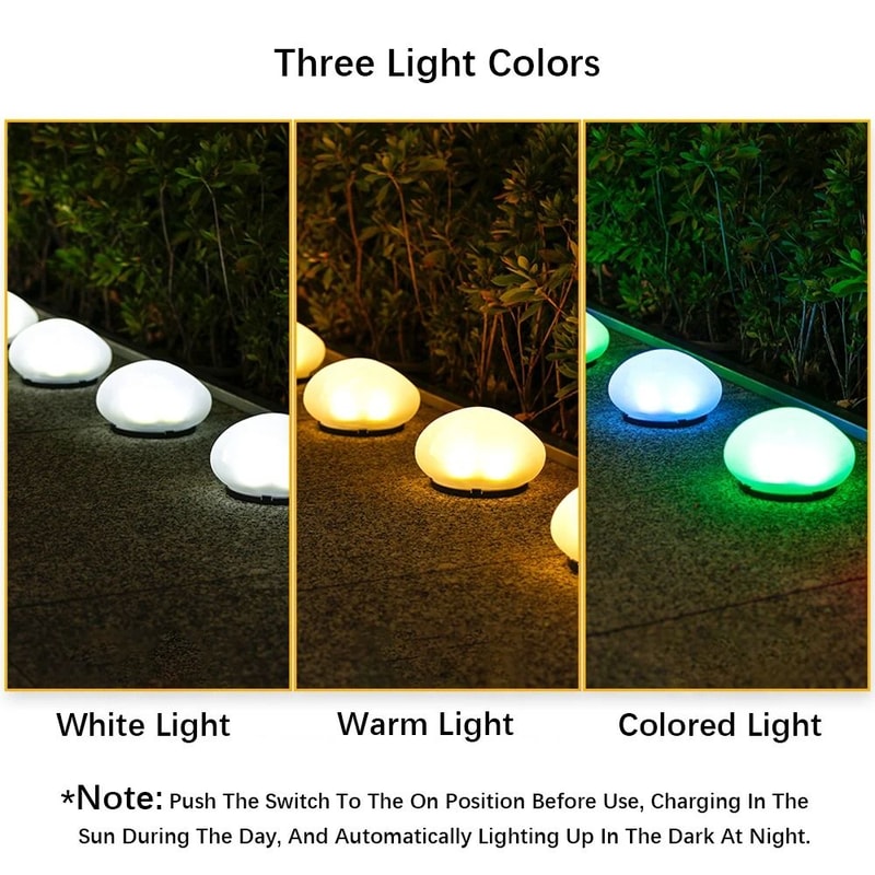 Solar Pebble Outdoor Decorative Light Waterproof Garden Lamp For Courtyard And Poolside Decor 2