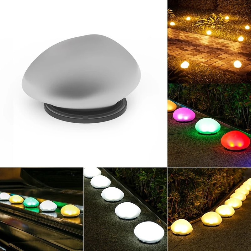 Solar Pebble Outdoor Decorative Light Waterproof Garden Lamp For Courtyard And Poolside Decor 6
