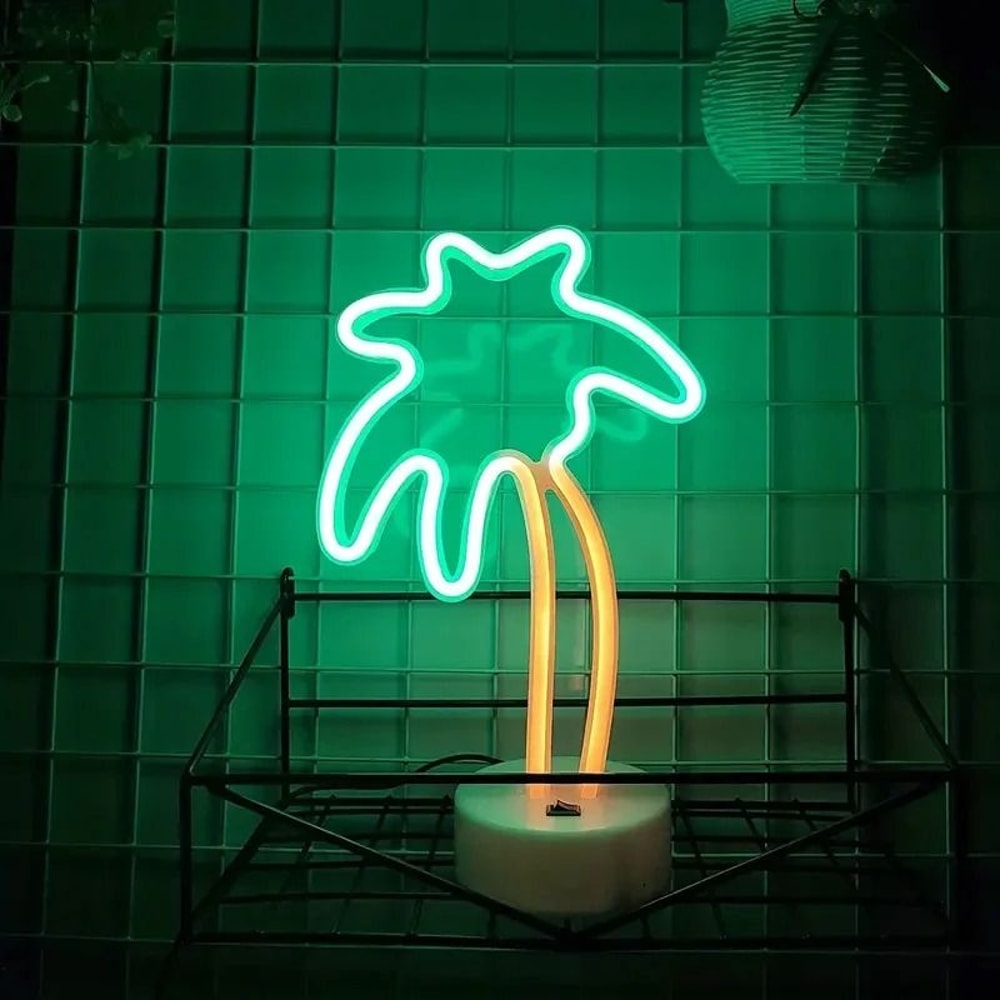 Coconut Tree Neon LED Sign With Base And USB Or Battery Power For Room Decor And Parties 3
