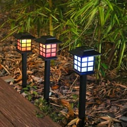 2 pack solar pathway lights ip65 waterproof outdoor grass lamps for garden and walkway decor