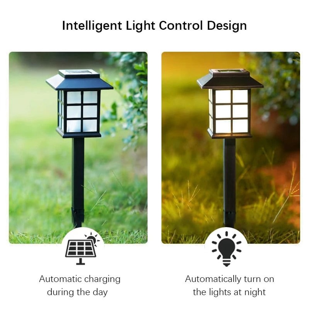 2 Pack Solar Pathway Lights IP65 Waterproof Outdoor Grass Lamps For Garden And Walkway Decor 3