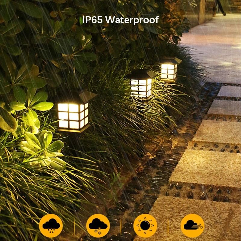 2 Pack Solar Pathway Lights IP65 Waterproof Outdoor Grass Lamps For Garden And Walkway Decor 4
