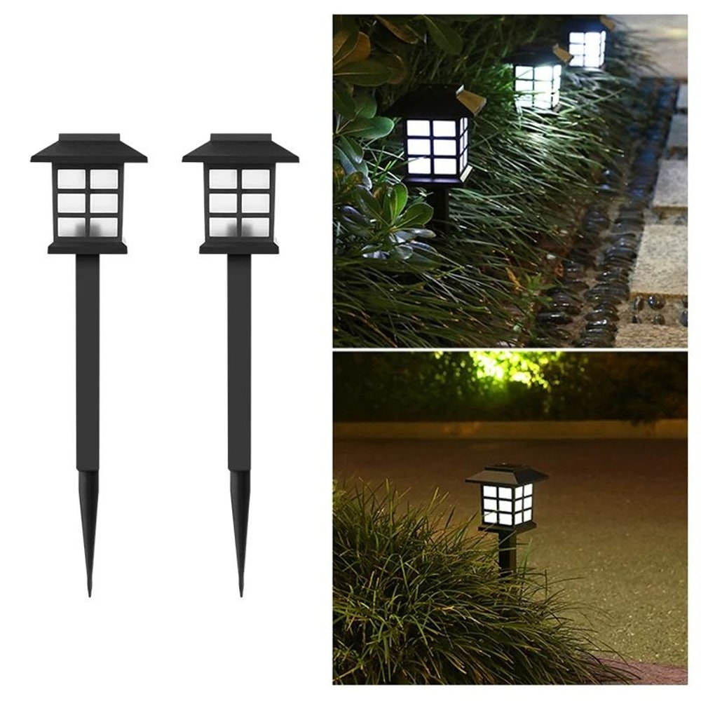 2 Pack Solar Pathway Lights IP65 Waterproof Outdoor Grass Lamps For Garden And Walkway Decor 8
