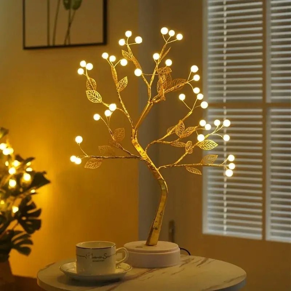Decorative LED Bonsai Tree Table Lamp 36 Or 108 LEDs With Touch Control For Bedroom And Holiday Dec 4