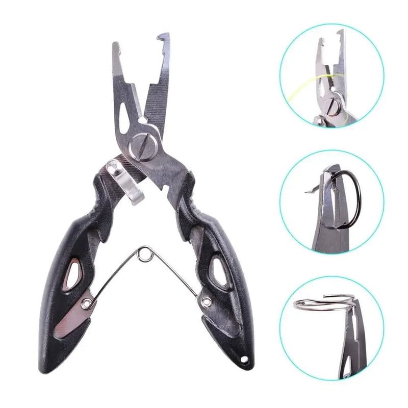 Multifunction Fishing Pliers Scissors With Line Cutter And Hook Remover For Tackle Gear 2
