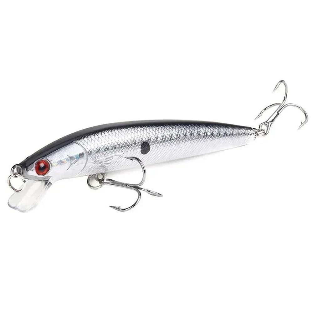 Floating Minnow Fishing Lure 374 In Hard Bait Crankbait With Barbed Hooks For Bass And Perch 9