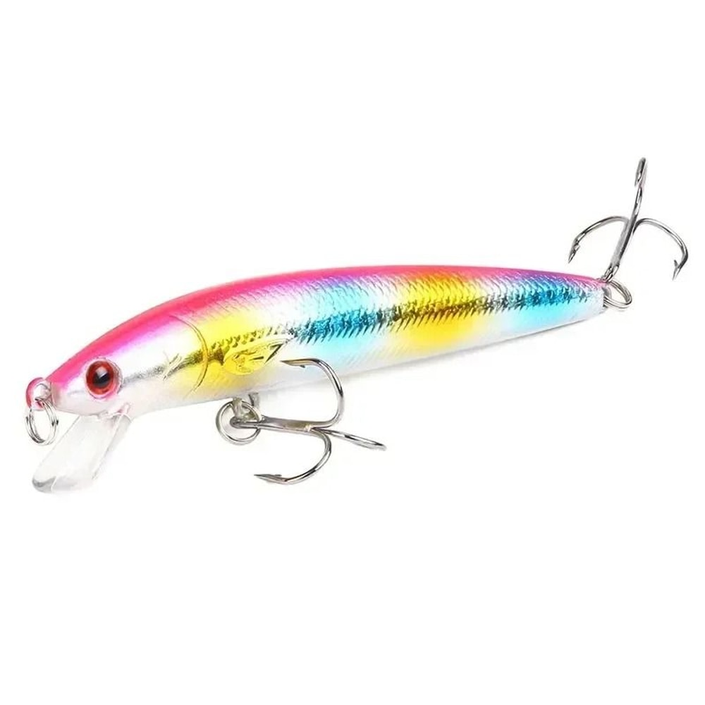 Floating Minnow Fishing Lure 374 In Hard Bait Crankbait With Barbed Hooks For Bass And Perch 10