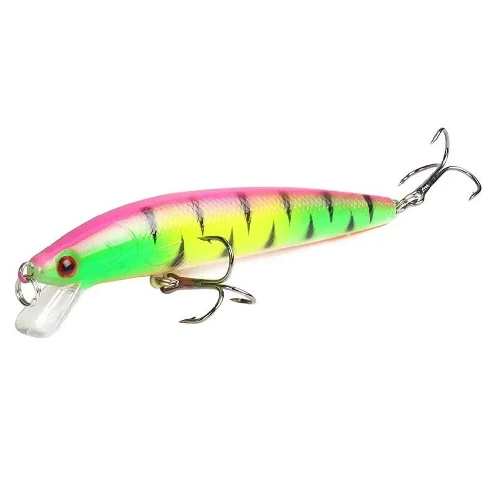 Floating Minnow Fishing Lure 374 In Hard Bait Crankbait With Barbed Hooks For Bass And Perch 11