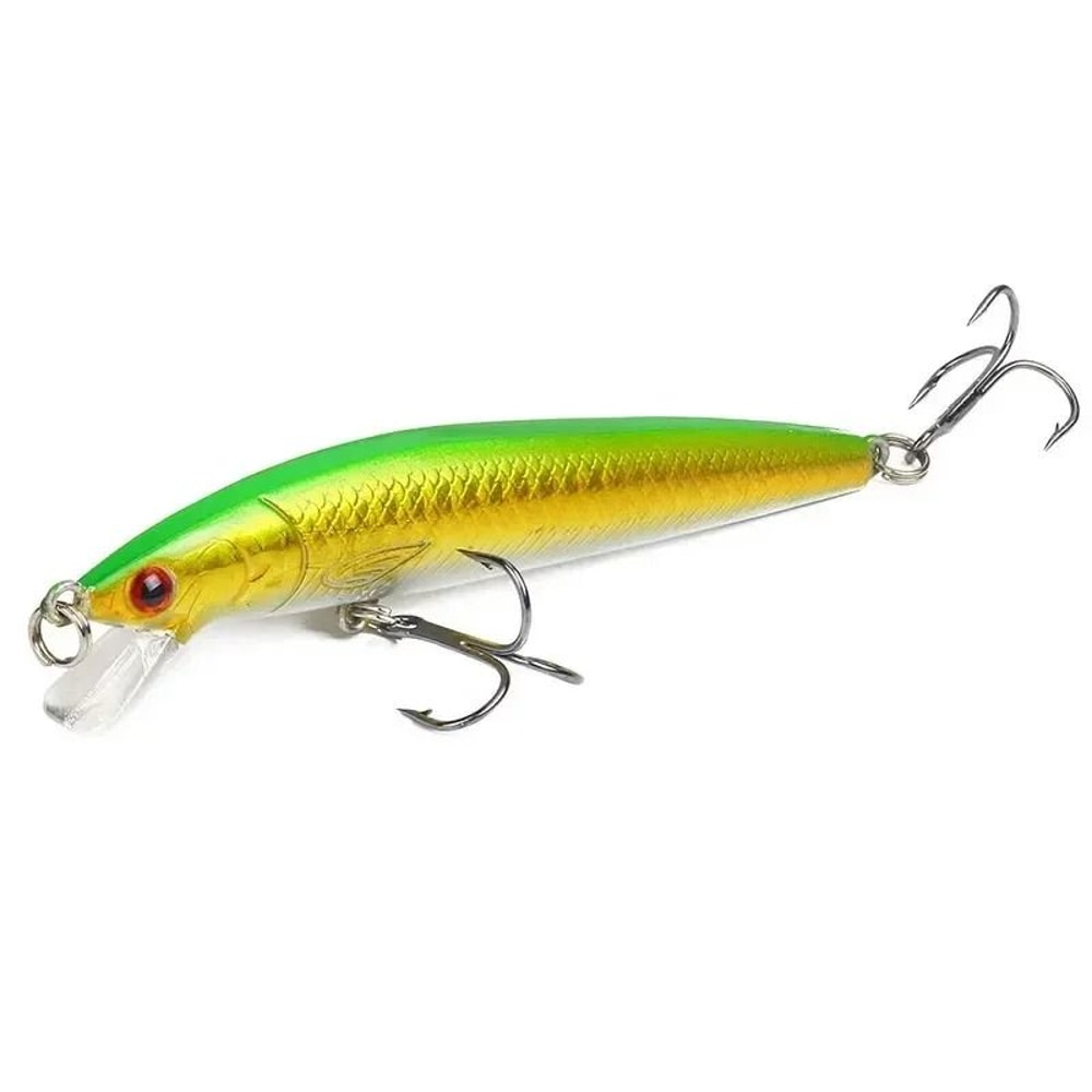 Floating Minnow Fishing Lure 374 In Hard Bait Crankbait With Barbed Hooks For Bass And Perch 12