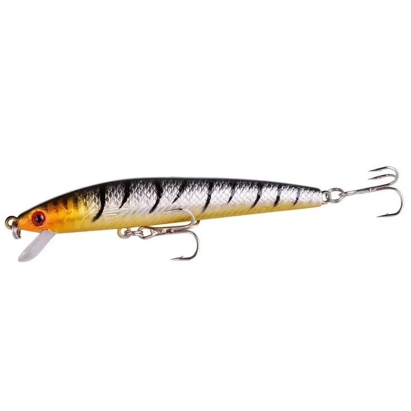 Floating Minnow Fishing Lure 374 In Hard Bait Crankbait With Barbed Hooks For Bass And Perch 6