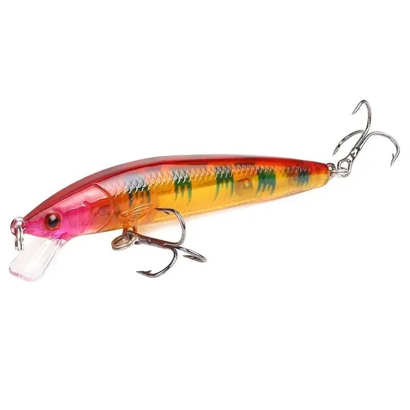Floating Minnow Fishing Lure 374 In Hard Bait Crankbait With Barbed Hooks For Bass And Perch 7