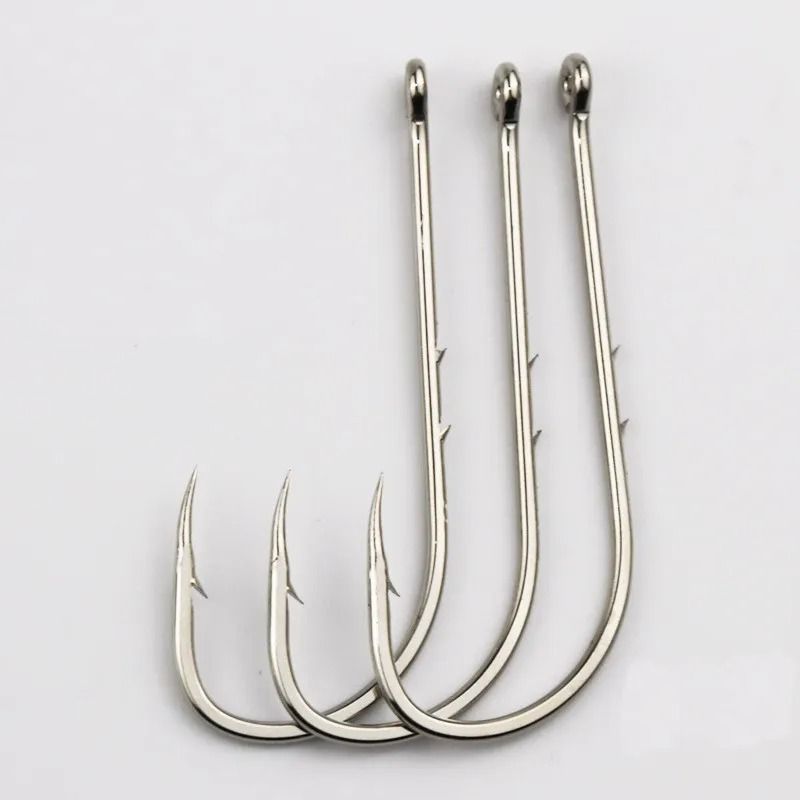 50 Piece Long Shank Fishing Hook Set High Carbon Steel Barbed Hooks With Storage Box 0