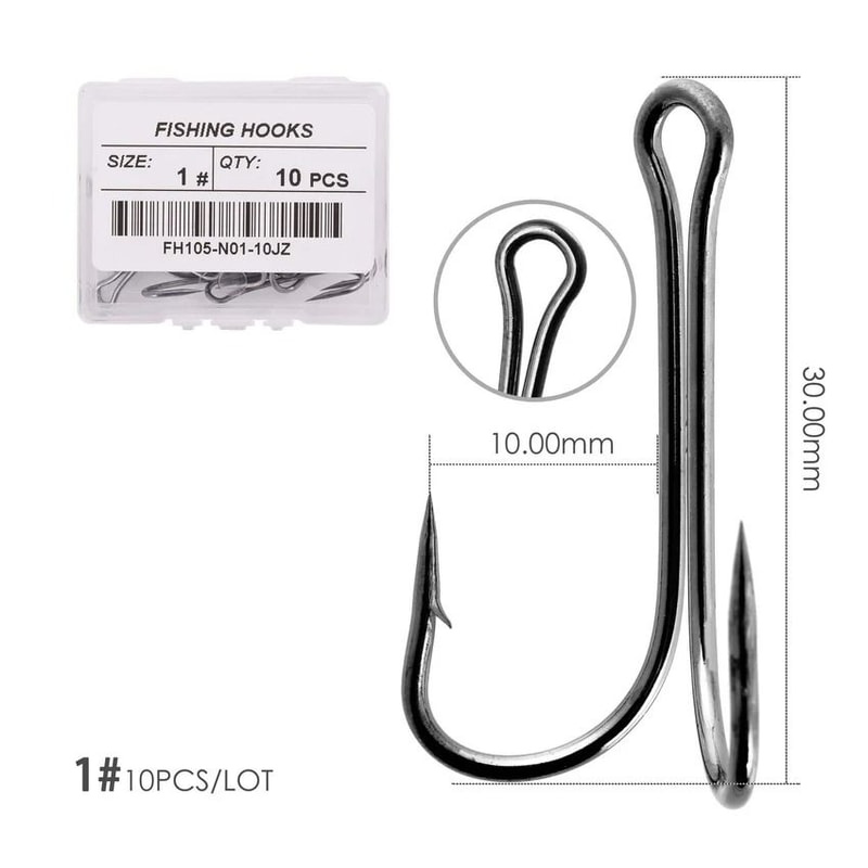 10 Piece Double Frog Fishing Hook Set High Carbon Steel Weedless Assist Hooks For Soft Lures And Ji 10