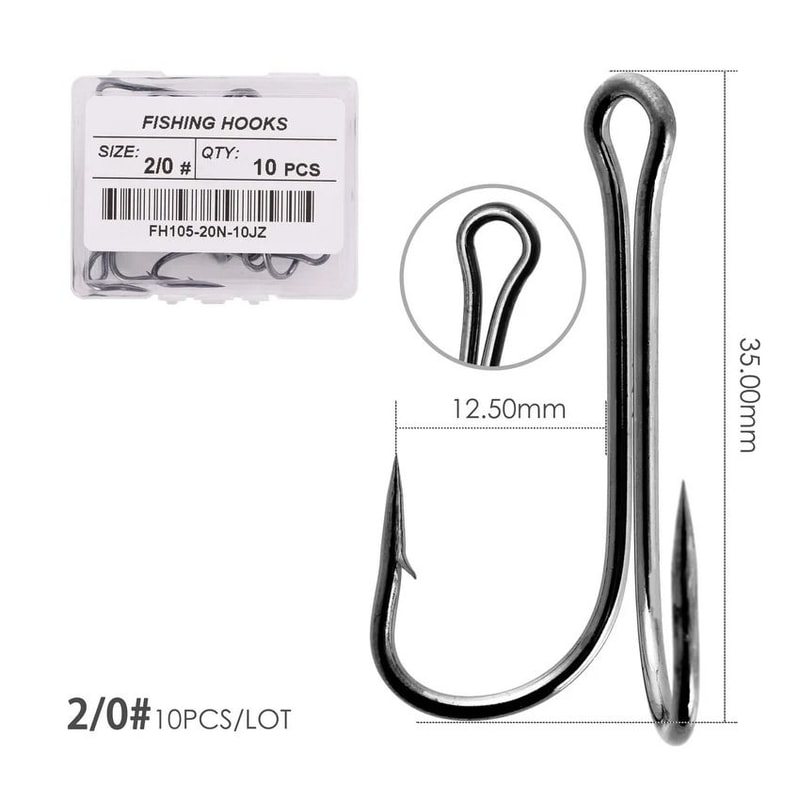 10 Piece Double Frog Fishing Hook Set High Carbon Steel Weedless Assist Hooks For Soft Lures And Ji 12