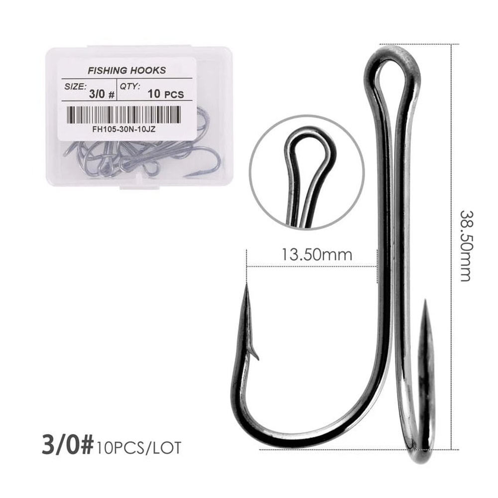 10 Piece Double Frog Fishing Hook Set High Carbon Steel Weedless Assist Hooks For Soft Lures And Ji 13