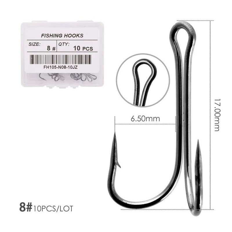 10 Piece Double Frog Fishing Hook Set High Carbon Steel Weedless Assist Hooks For Soft Lures And Ji 6