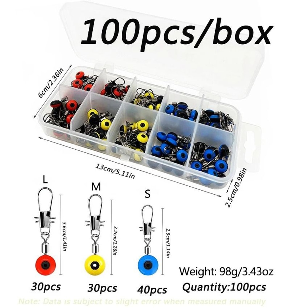 20 Piece Fishing Hook Swivel Clip Connector Set With Interlock Snaps For Sea Fishing Rigs 9