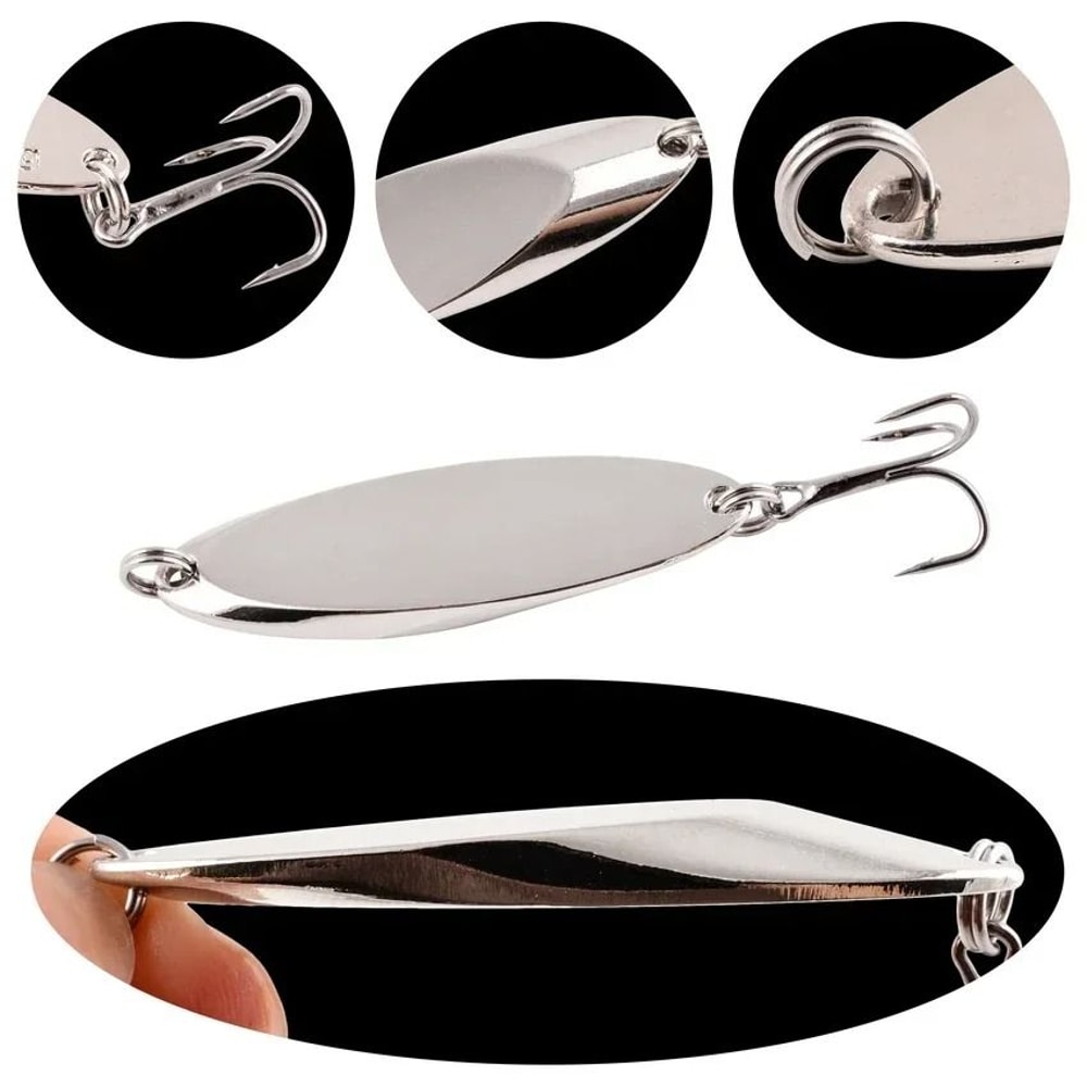 Metal Spinner Spoon Fishing Lure With Sequins Hard Bait For Trout Bass And Pike 4