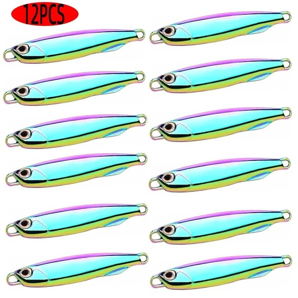 12 Piece Metal Jig Fishing Lure Kit Sinking Spoon And Spinner Set For Pike Carp And Sea Fishing 13