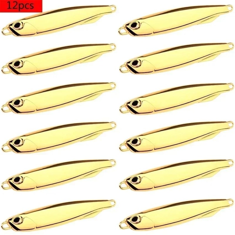 12 Piece Metal Jig Fishing Lure Kit Sinking Spoon And Spinner Set For Pike Carp And Sea Fishing 14