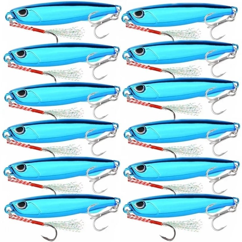 12 Piece Metal Jig Fishing Lure Kit Sinking Spoon And Spinner Set For Pike Carp And Sea Fishing 15